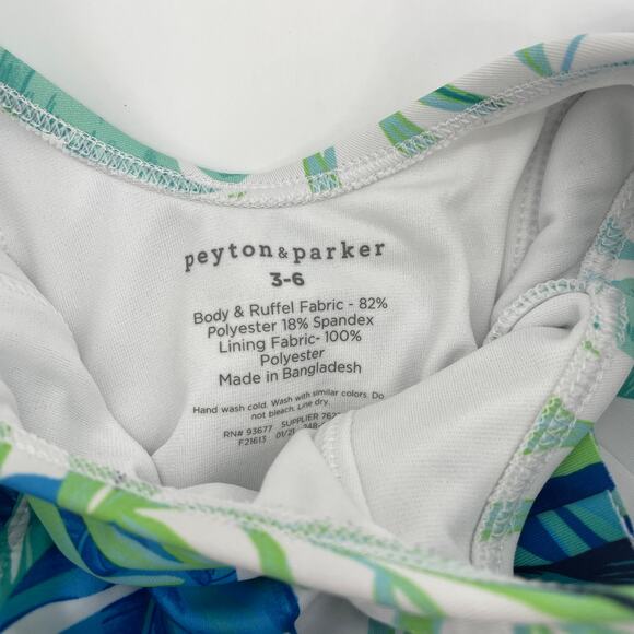 PEYTON & PARKER Ruffle Tropical One Piece Swimsuit Baby Size 3-6M - Picture 3 of 3